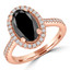 3 2/3 CTW Oval Black Diamond Oval Halo Engagement Ring in 18K Rose Gold (MD200535)