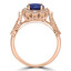 1 2/5 CTW Round Blue Sapphire Vintage Halo Cocktail Engagement Ring in 14K Rose Gold (MD200536)