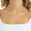 1 1/6 CTW Radiant Diamond Cushion Halo Necklace in 14K Yellow Gold (MD200540)