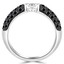 1 1/6 CTW Round Diamond Bar Cocktail Solitaire with Accents Engagement Ring in 14K White Gold (MD200581)