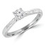 3/8 CT Round Diamond Solitaire Engagement Ring in 14K White Gold (MD200586)