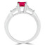 1 3/5 CT Princess Red Ruby Three-Stone V-Prong Cocktail Engagement Ring in 14K White Gold (MD200588)