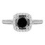 2 3/5 CTW Round Black Diamond Double-Prong Halo Engagement Ring in 14K White Gold (MD200589)