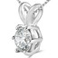 1/10 CT Round Diamond 6-Prong Solitaire Pendant Necklace in 14K White Gold (MD200605)