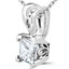 1/7 CT Princess Diamond V-Prong Solitaire Pendant Necklace in 14K White Gold (MD200620)