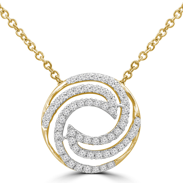 1/3 CTW Round Diamond Circle Necklace in 14K Yellow Gold (MDR210040)