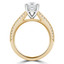 1 2/5 CTW Round Diamond Three-row Solitaire with Accents Engagement Ring in 14K Yellow Gold (MD210146)