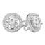 2 1/8 CTW Round Diamond Halo Stud Earrings in 14K White Gold (MD210262)
