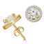 2 1/8 CTW Round Diamond Halo Stud Earrings in 14K Yellow Gold (MD210279)
