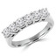 7/8 CTW Round Diamond Six-Stone Anniversary Wedding Band Ring in 14K White Gold (MD200228)