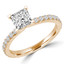 1 1/3 CTW Princess Diamond Solitaire with Accents Engagement Ring in 14K Yellow Gold (MD210304)