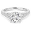 2 1/10 CTW Round Diamond Split Shank Solitaire with Accents Engagement Ring in 14K White Gold (MD210307)