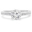 1 1/4 CTW Round Diamond Solitaire with Accents Engagement Ring in 14K White Gold With Channel Set Accents (MD210309)