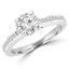 1 1/5 CTW Round Diamond Solitaire with Accents Engagement Ring in 14K White Gold With Channel Set Accents (MD210310)