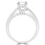 1 1/5 CTW Round Diamond Solitaire with Accents Engagement Ring in 14K White Gold With Channel Set Accents (MD210310)