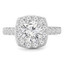 1 3/4 CTW Round Diamond Cathedral Cushion Halo Engagement Ring in 14K White Gold with Accents (MD210287)