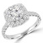 1 3/4 CTW Round Diamond Cathedral Cushion Halo Engagement Ring in 14K White Gold with Accents (MD210287)