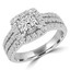 1 4/5 CTW Princess Diamond Three-row Split-Shank Cushion Halo Engagement Ring in 14K White Gold with Accents (MD210290)