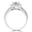 1 4/5 CTW Princess Diamond Three-row Split-Shank Cushion Halo Engagement Ring in 14K White Gold with Accents (MD210290)