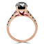 2 1/2 CTW Round Black Diamond Cathedral Solitaire with Accents Engagement Ring in 14K Rose Gold (MD210318)