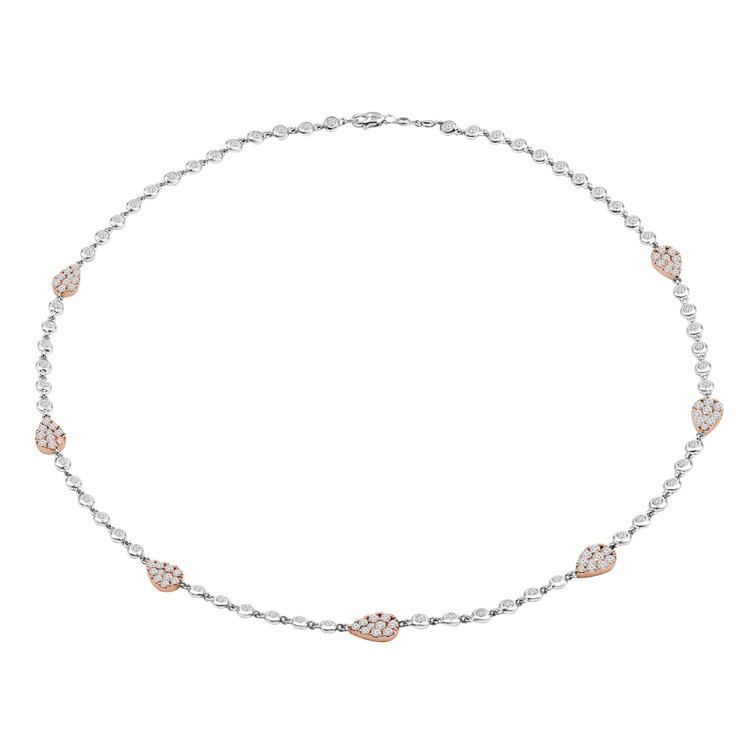 5 1/6 CTW Round Diamond White & Rose Gold Diamonds By the Yard Necklace in 18K Two-tone Gold (MD210321)