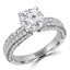 1 1/2 CTW Round Diamond Two-row Solitaire with Accents Engagement Ring in 14K White Gold (MD210322)