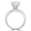 2 CTW Round Diamond Hidden Halo Solitaire with Accents Engagement Ring in 14K White Gold (MD210325)