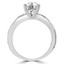 1 1/6 CTW Round Diamond Braided-Shank Solitaire with Accents Engagement Ring in 14K White Gold (MD210328)