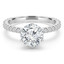 2 1/6 CTW Round Diamond 6-Prong Solitaire with Accents Engagement Ring in 14K White Gold (MD210334)