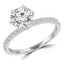 3/4 CTW Round Diamond 6 Prong Solitaire with Accents Engagement Ring in 14K White Gold (MD210335)