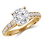 3/4 CTW Round Diamond Solitaire with Accents Engagement Ring in 14K Yellow Gold (MD210337)