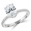 1 9/10 CTW Oval Diamond Solitaire with Accents Engagement Ring in 14K White Gold (MD210340)