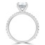 1 9/10 CTW Oval Diamond Solitaire with Accents Engagement Ring in 14K White Gold (MD210340)
