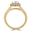 3/4 CTW Round Diamond Cathedral Open Bridge Halo Engagement Ring in 14K Yellow Gold (MD210343)