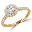 4/5 CTW Round Diamond Cathedral Halo Engagement Ring in 14K Yellow Gold (MD210344)