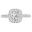 1 CTW Radiant Diamond Cathedral Cushion Halo Engagement Ring in 14K White Gold (MD210346)