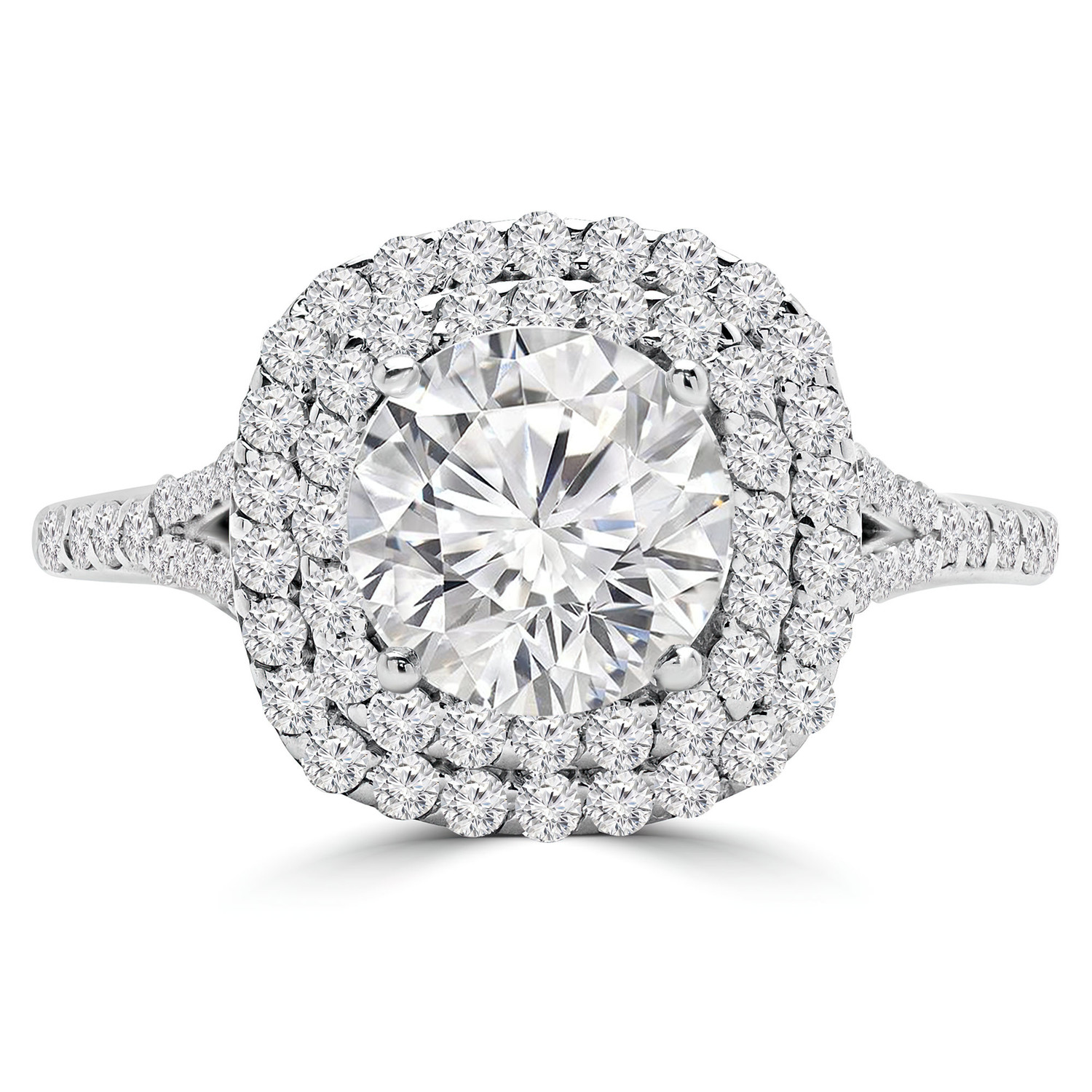 CATHEDRAL SPLIT SHANK DIAMOND ENGAGEMENT RING IN PLATINUM - Mouradian  Jewelry