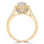 1 3/4 CTW Round Diamond Three-row Double Cushion Halo Engagement Ring in 14K Yellow Gold (MD210352)