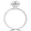 2 CTW Round Diamond Cushion Halo Engagement Ring in 14K White Gold with Accents (MD210356)