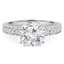 2/3 CTW Round Diamond Solitaire with Accents Engagement Ring in 14K White Gold (MD210373)