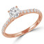 2/3 CTW Round Diamond Solitaire with Accents Engagement Ring in 14K Rose Gold (MD210375)