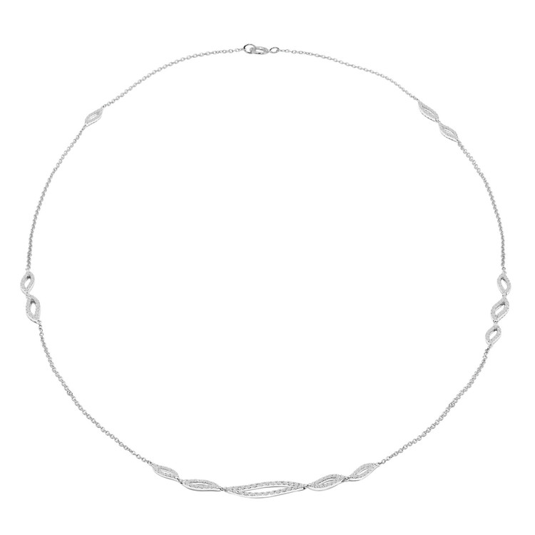 1 1/4 CTW Round Diamond Teardrop Necklace in 14K White Gold (MDR210014)