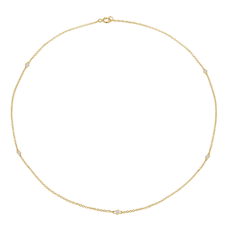 1/6 CTW Round Diamond Bezel Set Diamonds By the Yard Necklace in 14K Yellow Gold (MDR210030)