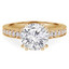 2/3 CTW Round Diamond Double Prong Solitaire with Accents Engagement Ring in 14K Yellow Gold (MD210383)