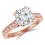 2/3 CTW Round Diamond Double Prong Solitaire with Accents Engagement Ring in 14K Rose Gold (MD210384)