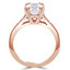 2/3 CTW Round Diamond Double Prong Solitaire with Accents Engagement Ring in 14K Rose Gold (MD210384)