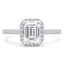 1 2/5 CTW Emerald Diamond 4-Prong Radiant Halo Engagement Ring in 14K White Gold with Accents (MD210386)
