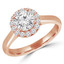 2/3 CTW Round Diamond Cathedral Open Bridge Halo Engagement Ring in 14K Rose Gold (MD210389)