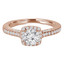 5/8 CTW Round Diamond Vintage Cushion Halo Engagement Ring in 14K Rose Gold (MD210390)