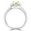 2 1/4 CTW Round Yellow Diamond Open Bridge Oval Halo Engagement Ring in 14K White Gold (MD210393)